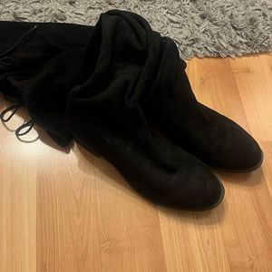 black thigh high boots